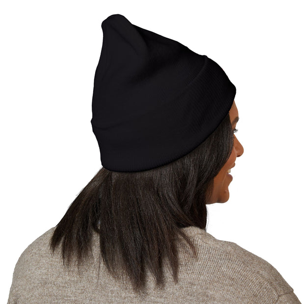Ricky’s Rub Beanie – Classic Cuffed Winter Hat in blue with logo stitched on the front.