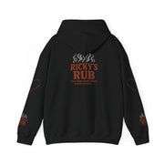 “BBQ Hoodie – unisex grill master sweatshirt with Ricky’s Rub logo”