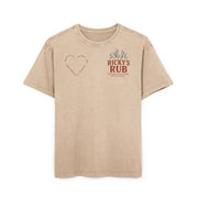 “BBQ Oversized T-Shirt for Men – acid-wash grill lover tee with Ricky’s Rub logo”