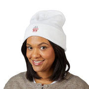 Ricky’s Rub Beanie – Classic Cuffed Winter Hat in blue with logo stitched on the front.