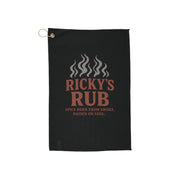 “Microfiber Sports Towel – quick-dry towel with grommet clip Ricky’s Rub edition”