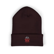 Ricky’s Rub Beanie – Classic Cuffed Winter Hat in blue with logo stitched on the front.