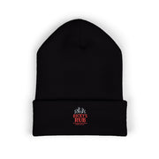 Ricky’s Rub Beanie – Classic Cuffed Winter Hat in blue with logo stitched on the front.