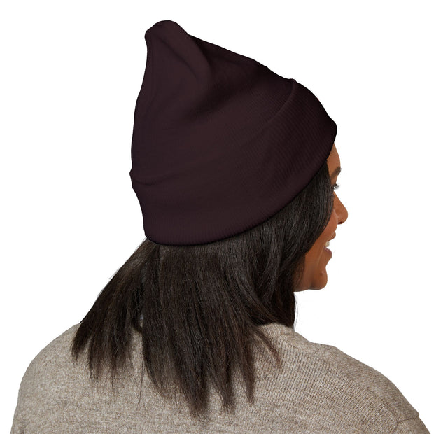 Ricky’s Rub Beanie – Classic Cuffed Winter Hat in blue with logo stitched on the front.