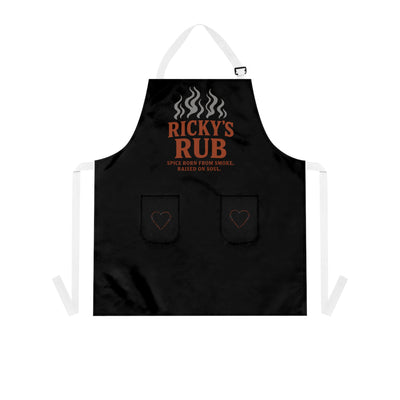 “BBQ Cooking Apron – chef’s apron with pockets featuring Spread the Love with Ricky’s Rub design”