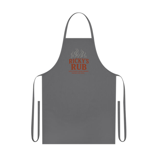 “Cotton BBQ Apron – 100% cotton grilling apron by Ricky’s Rub for pitmasters”