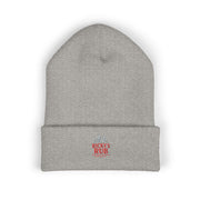 Ricky’s Rub Beanie – Classic Cuffed Winter Hat in blue with logo stitched on the front.