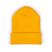 Ricky’s Rub Beanie – Classic Cuffed Winter Hat in blue with logo stitched on the front.