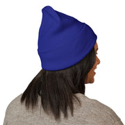 Ricky’s Rub Beanie – Classic Cuffed Winter Hat in blue with logo stitched on the front.