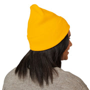 Ricky’s Rub Beanie – Classic Cuffed Winter Hat in blue with logo stitched on the front.