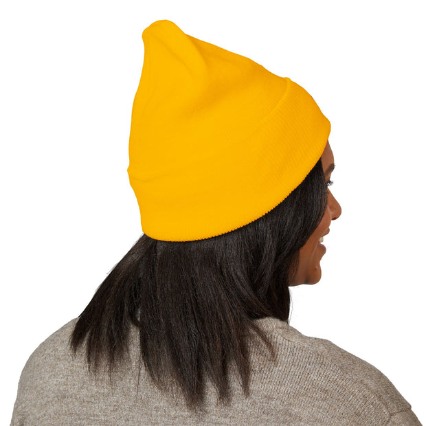 Ricky’s Rub Beanie – Classic Cuffed Winter Hat in blue with logo stitched on the front.