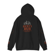 “BBQ Hoodie – unisex grill master sweatshirt with Ricky’s Rub logo”