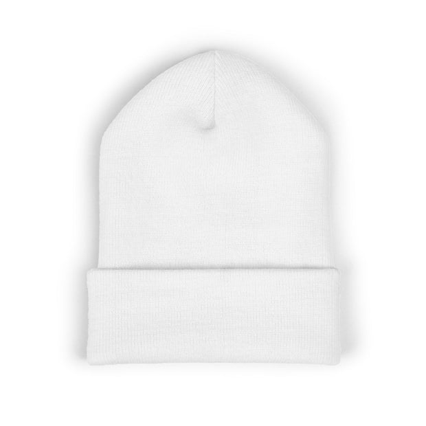 Ricky’s Rub Beanie – Classic Cuffed Winter Hat in blue with logo stitched on the front.