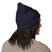 Ricky’s Rub Beanie – Classic Cuffed Winter Hat in blue with logo stitched on the front.