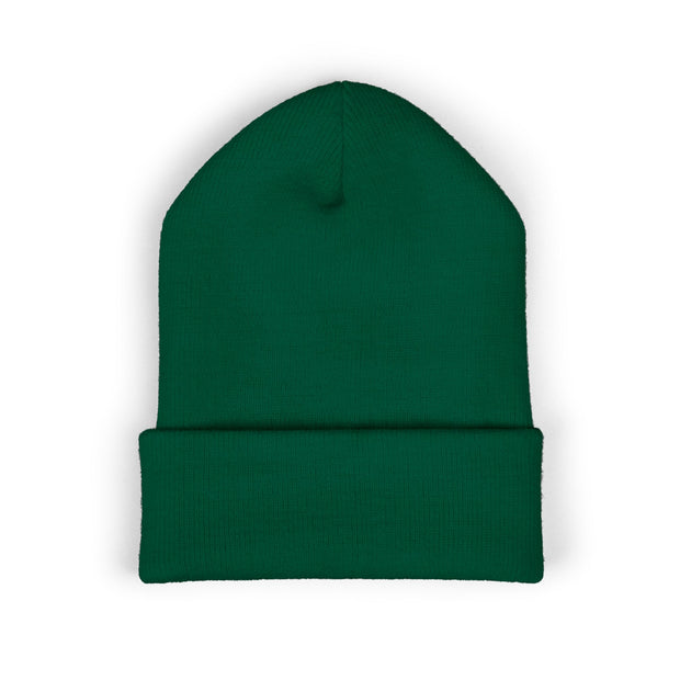 Ricky’s Rub Beanie – Classic Cuffed Winter Hat in blue with logo stitched on the front.