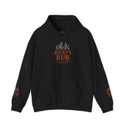 “BBQ Hoodie – unisex grill master sweatshirt with Ricky’s Rub logo”