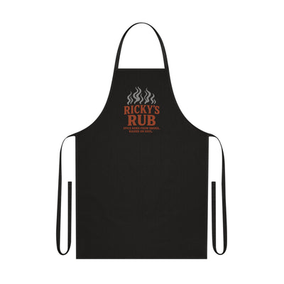 “Cotton BBQ Apron – 100% cotton grilling apron by Ricky’s Rub for pitmasters”