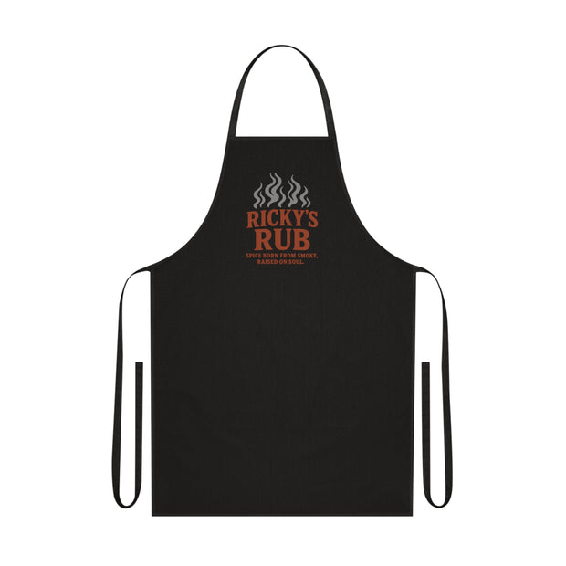 “Cotton BBQ Apron – 100% cotton grilling apron by Ricky’s Rub for pitmasters”