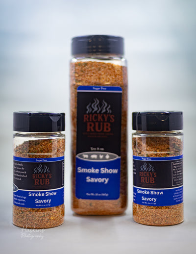 Smoke Show Savory (No Sugar) – Bold, Sugar-Free Flavor Blend bottles displayed on a white background.